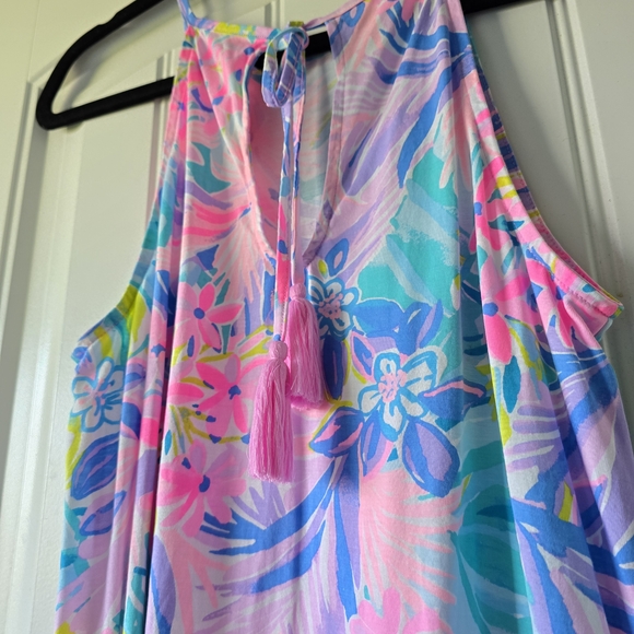 Lilly Pulitzer Pima Cotton Margot Halter S Tassel Tropical Resort Vacation Dress - Picture 15 of 16